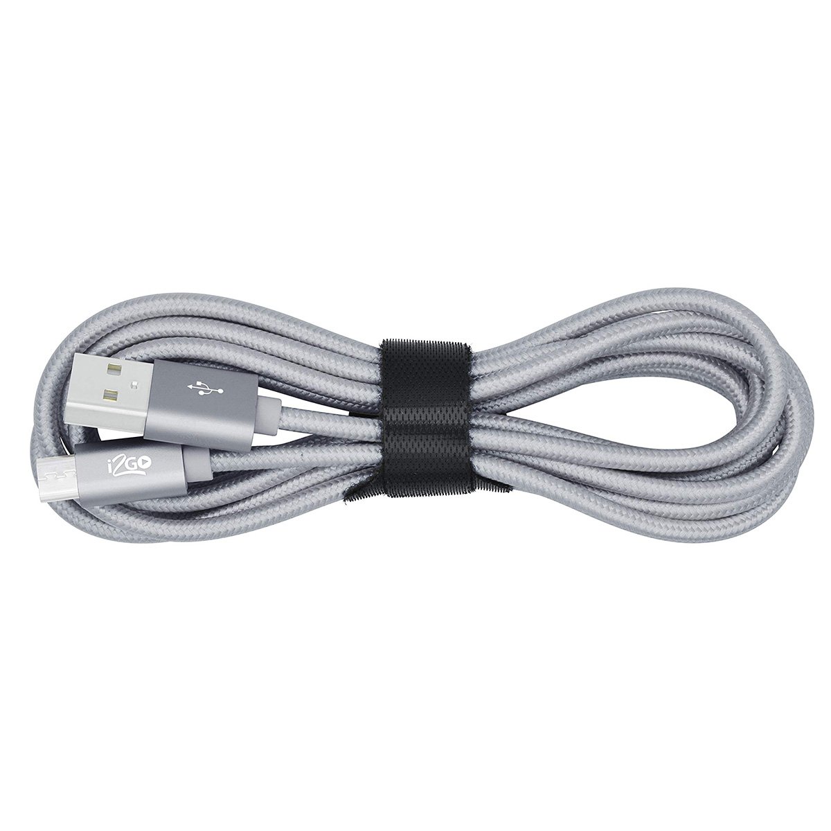 Encontraproduto.com.br - Cabo Usb Micro em Nylon Trançado 2 Metros I2go Pro Cor Chumbo