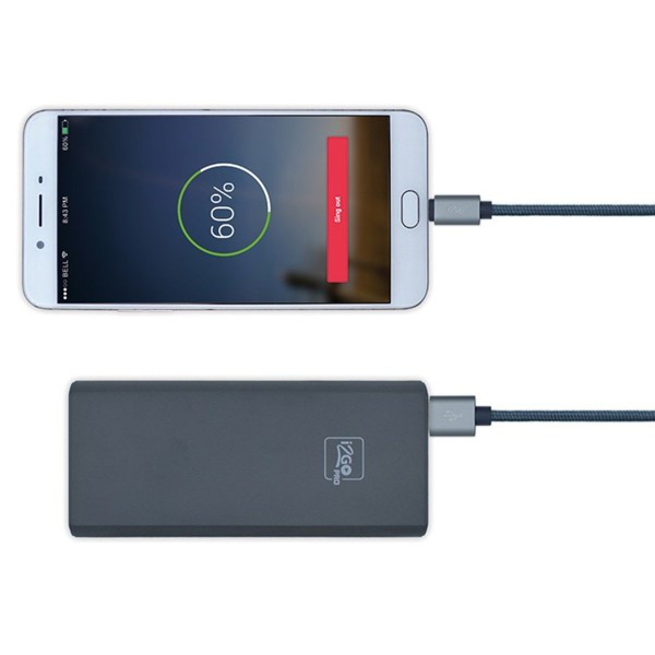 Encontraproduto.com.br - Cabo Usb Micro em Nylon Trançado 2 Metros I2go Pro Cor Chumbo