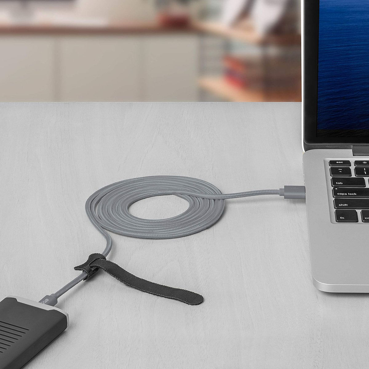 Encontraproduto.com.br - Cabo Usb Micro em Nylon Trançado 2 Metros I2go Pro Cor Chumbo