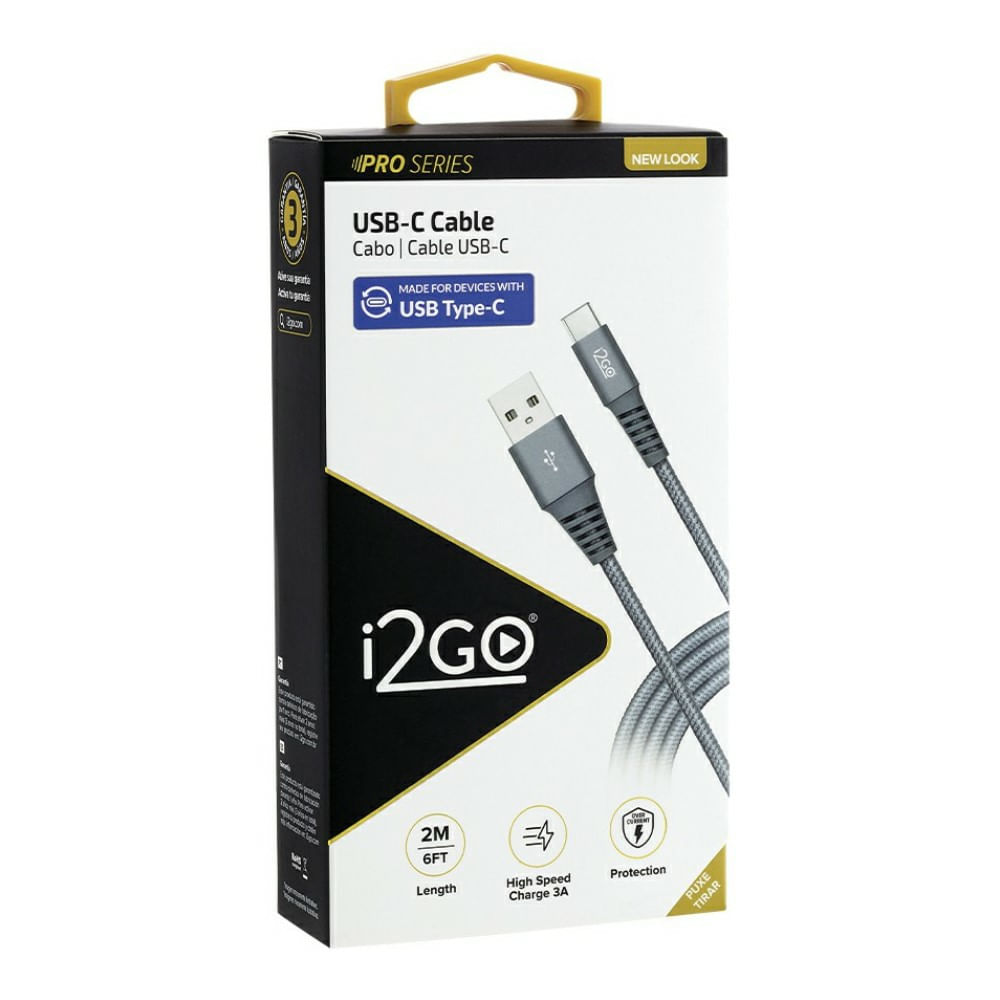Encontraproduto.com.br - Cabo USB-C I2GO 2M Chumbo 868