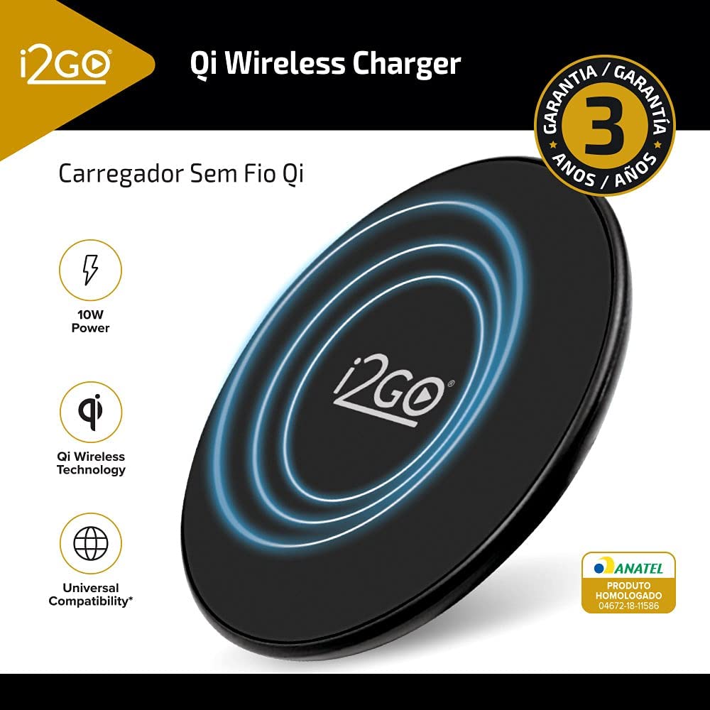 Encontraproduto.com.br - Carregador sem Fio Fast Charge I2GO Pro 10W Preto