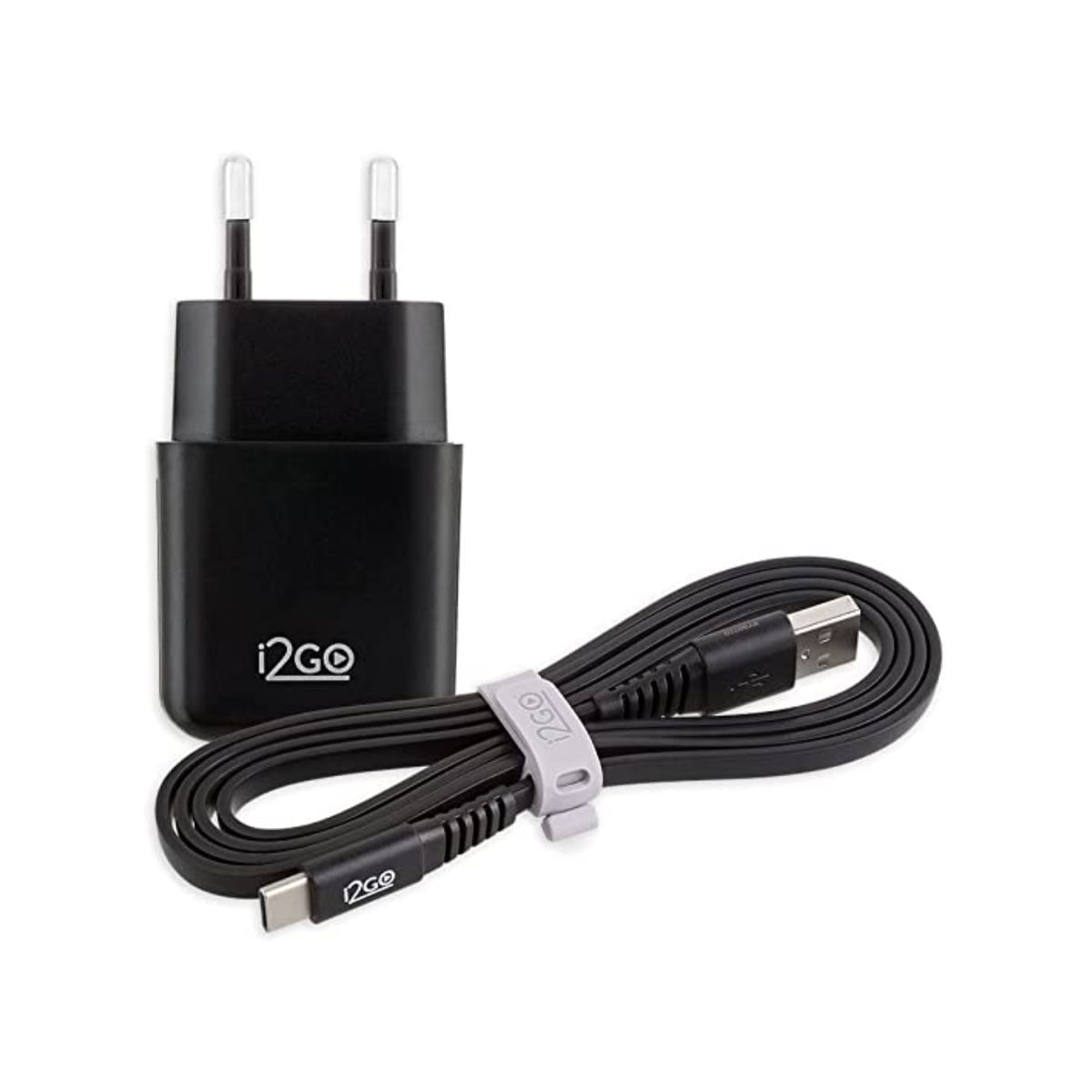 Encontraproduto.com.br - Kit Carregador de Parede USB i2GO + Cabo USB-C 1,2m Preto