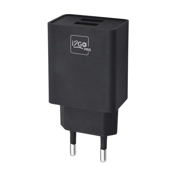Encontraproduto.com.br - Carregador de Tomada com Duas Entradas USB I2GO Pro Preto