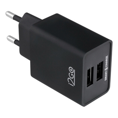 Encontraproduto.com.br - Carregador de Tomada com Duas Entradas USB I2GO Pro Preto