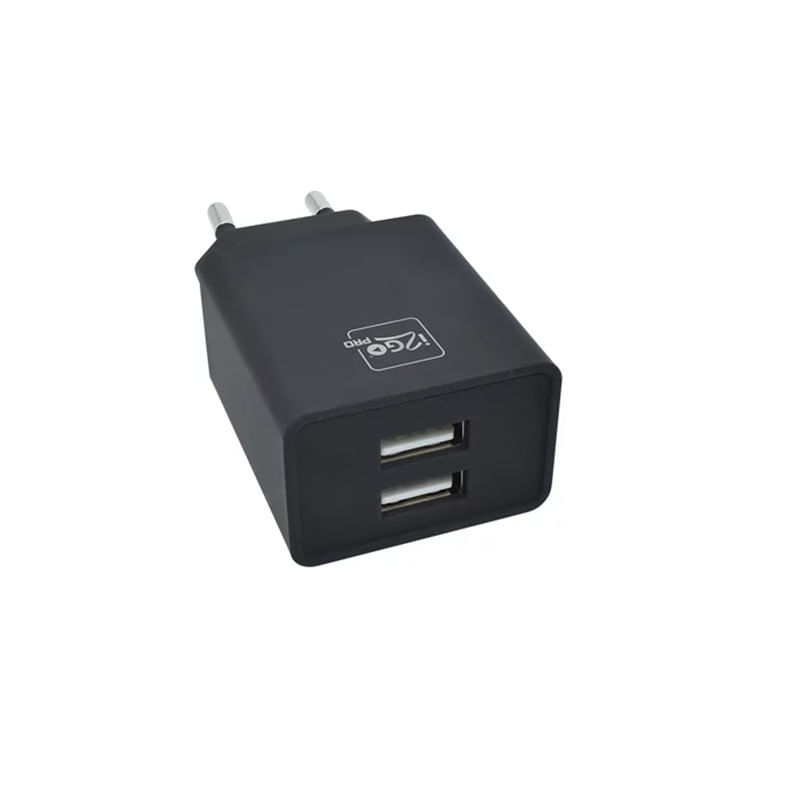 Encontraproduto.com.br - Carregador de Tomada com Duas Entradas USB I2GO Pro Preto