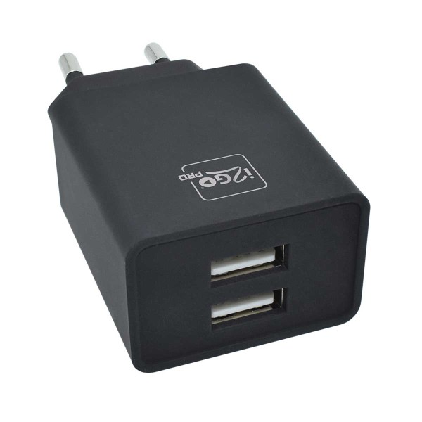 Encontraproduto.com.br - Carregador de Tomada com Duas Entradas USB I2GO Pro Preto