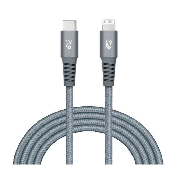 Encontraproduto.com.br - Cabo USB I2GO Iphone Lightning USB-C 2 Metros Chumbo