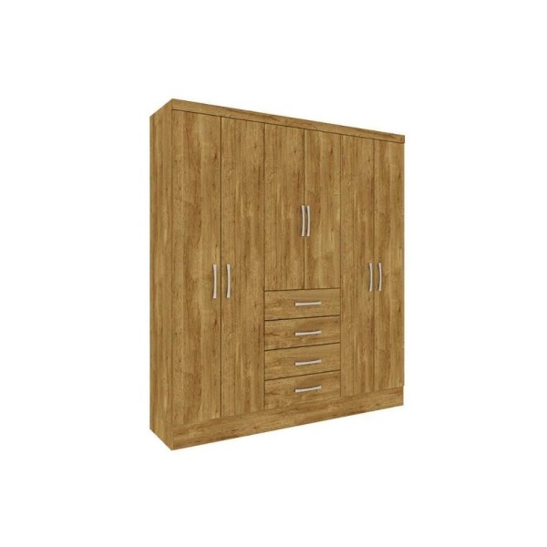 Encontraproduto.com.br - Guarda Roupa Solteiro 6 Portas E 4 Gavetas Arizona Cinamomo - Tcil Móveis