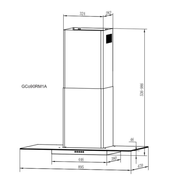 Encontraproduto.com.br - Coifa Parede Gallant Venezia Vidro Reto Inox 90cm 220V GCO90RM1A