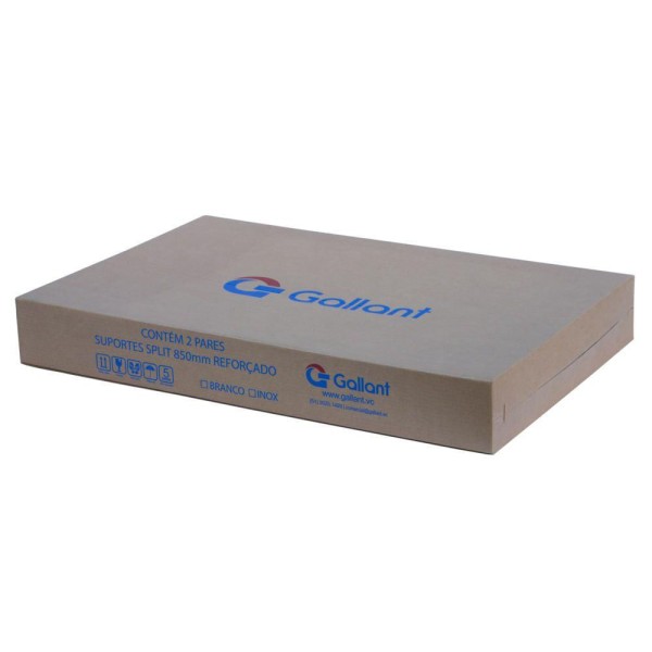 Encontraproduto.com.br - Caixa 2 Pares Suporte Split Gallant 850mm c/ Ref Inox