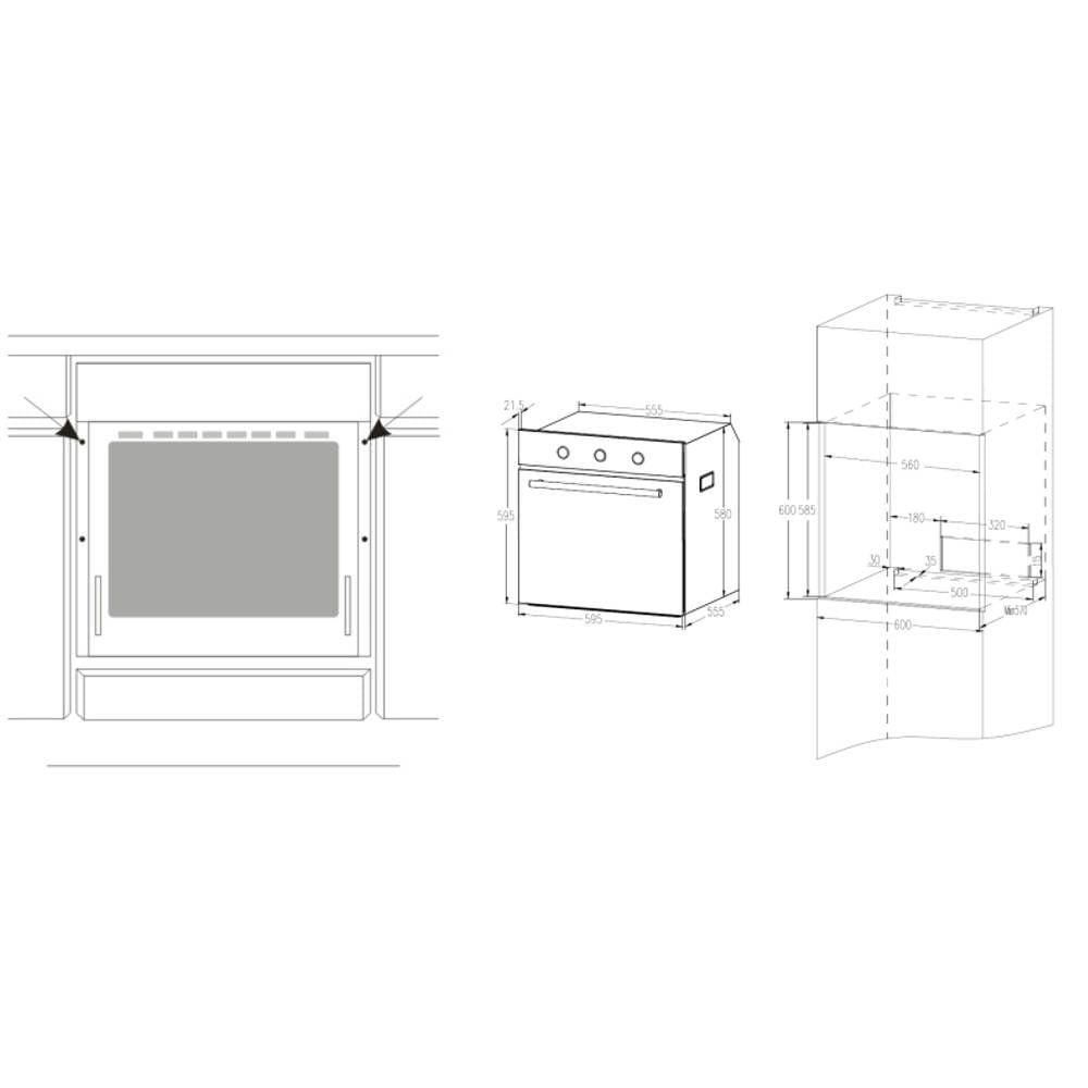 Encontraproduto.com.br - Forno Elétrico de Embutir Gallant Venezia 65L Preto 220V GFO65EM1A-PT220