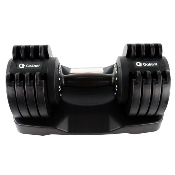 Encontraproduto.com.br - Dumbbell Halter Gallant Regulável Anilhas 11,5Kg Com Base Elite Pro (GDB12R0A-PT)
