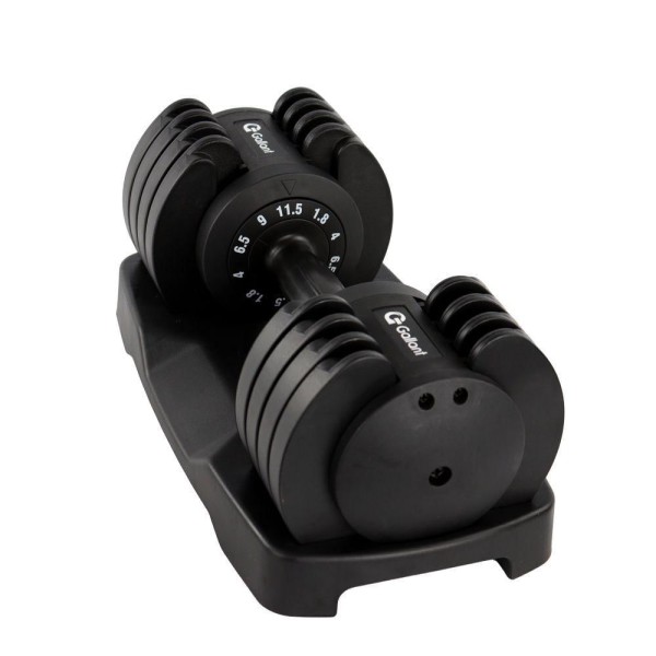 Encontraproduto.com.br - Dumbbell Halter Gallant Regulável Anilhas 11,5Kg Com Base Elite Pro (GDB12R0A-PT)