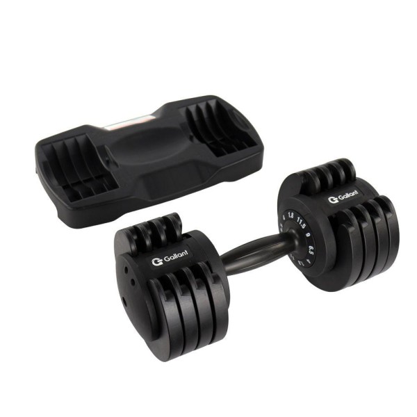 Encontraproduto.com.br - Dumbbell Halter Gallant Regulável Anilhas 11,5Kg Com Base Elite Pro (GDB12R0A-PT)
