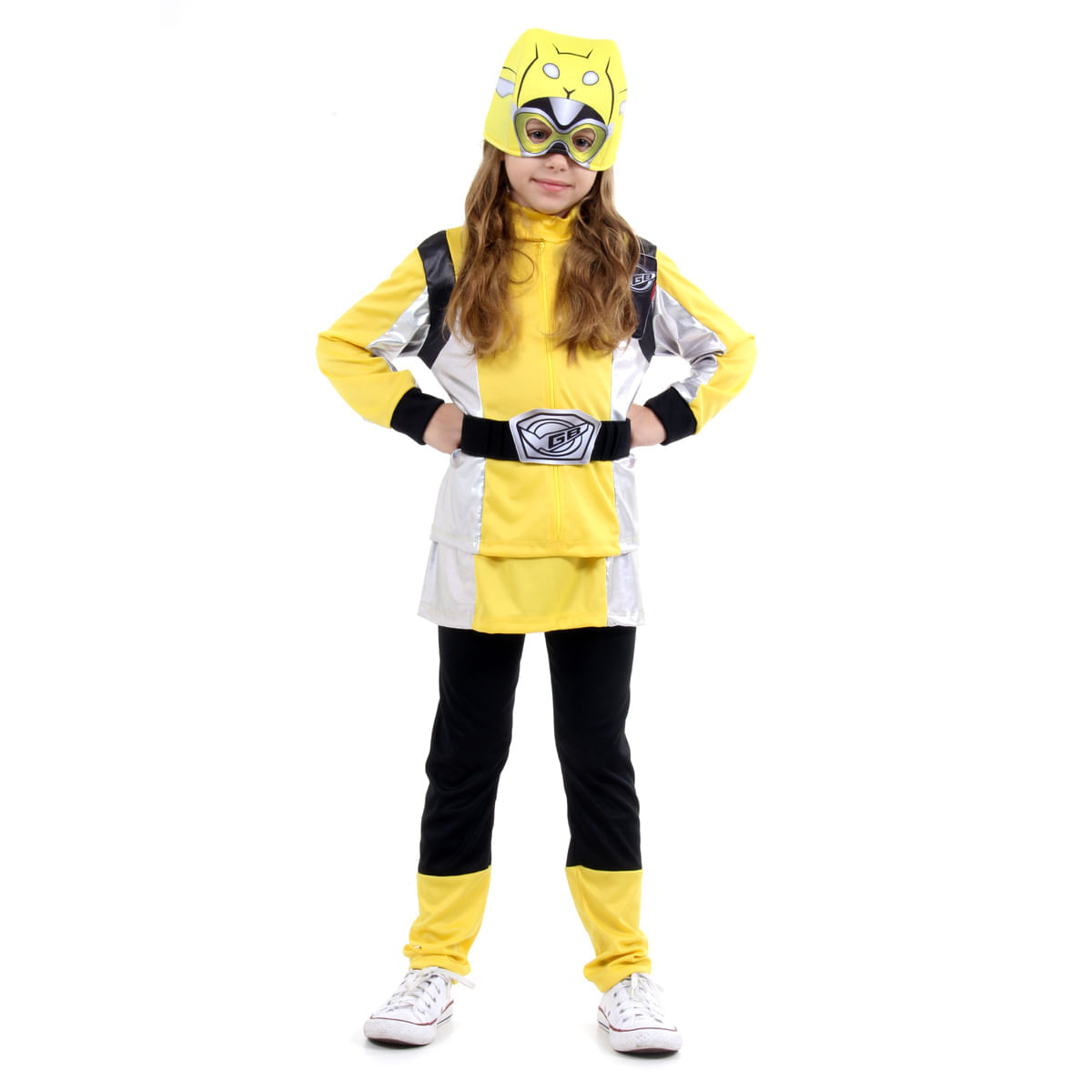 Fantasia Power Rangers Amarelo Infantil - Beast Morphers