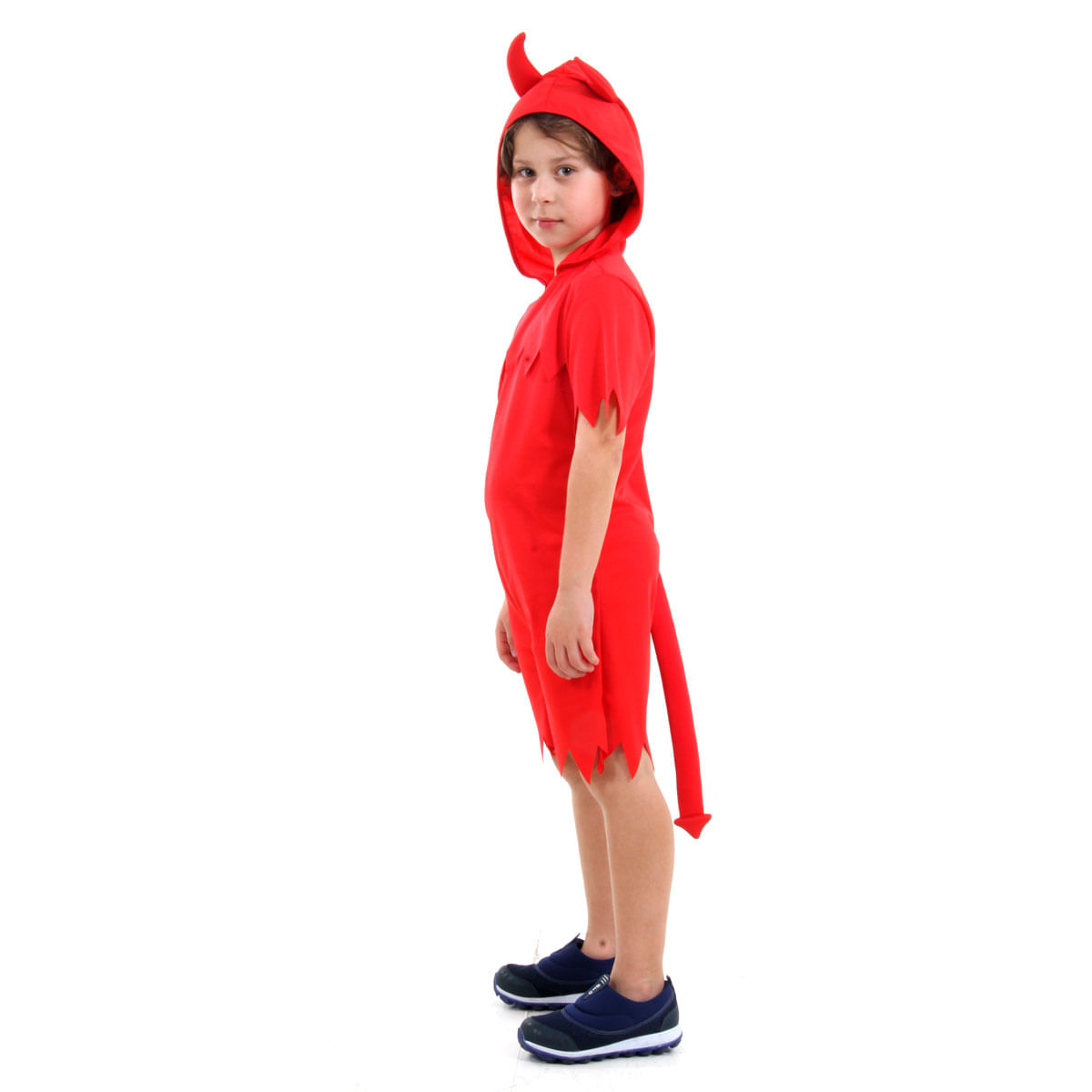 Encontraproduto.com.br - Fantasia Infantil Diabinho Vermelho com Capuz Halloween