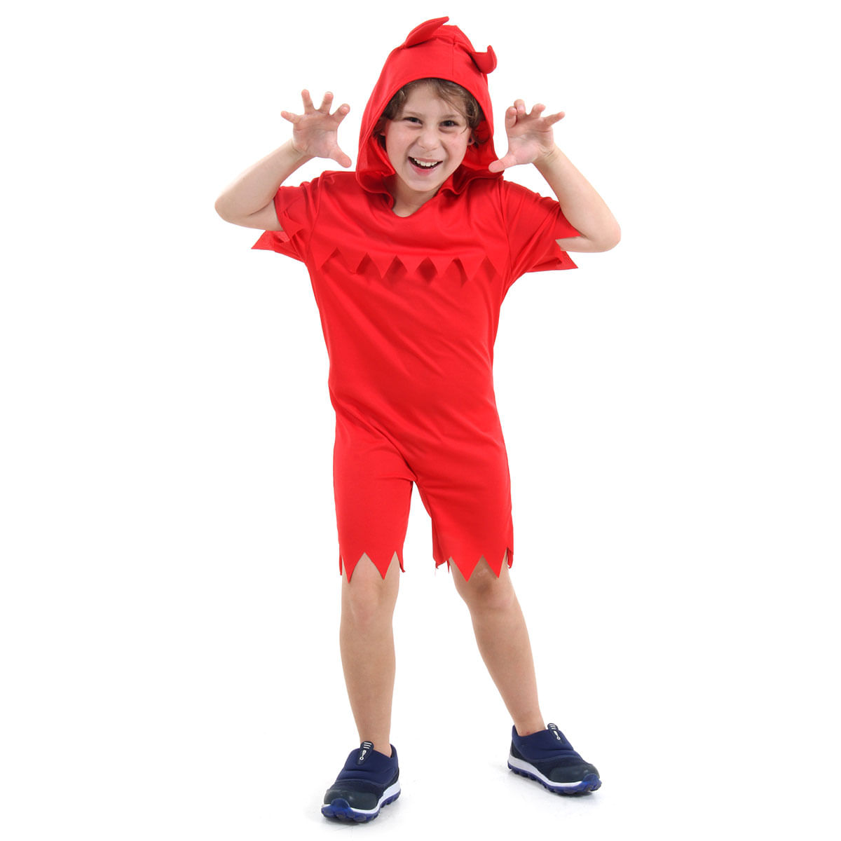 Encontraproduto.com.br - Fantasia Infantil Diabinho Vermelho com Capuz Halloween