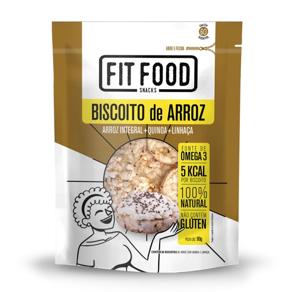Encontraproduto.com.br - Biscoito De Arroz Quinoa E Linhaça 90g Fit Food