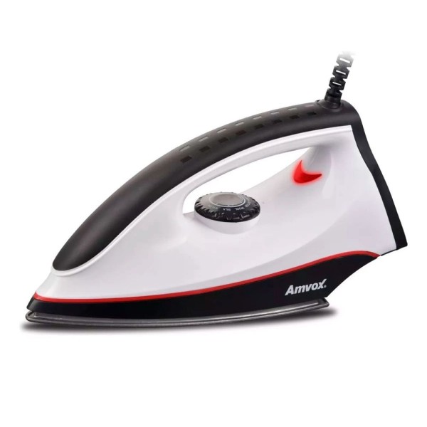 Encontraproduto.com.br - Ferro de Passar Amvox AF 1907 Seco Preto e Branco 220V
