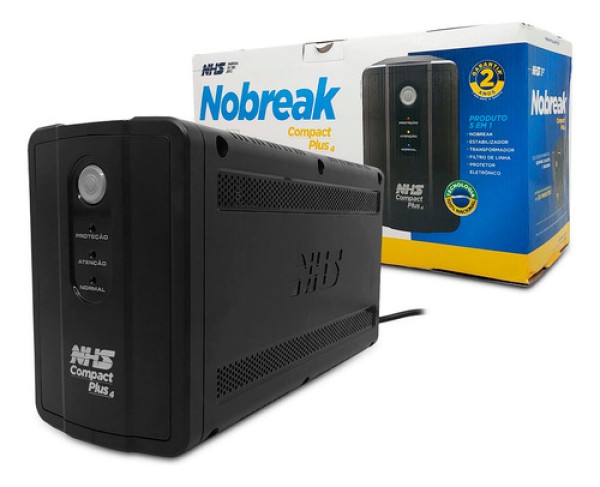 Nobreak 1500va Nhs Compact Plus 4, Bivolt Aut., S/120v, Bat. 2x7ah/12v, 8 Tom., Usb - 90.d1.b01502