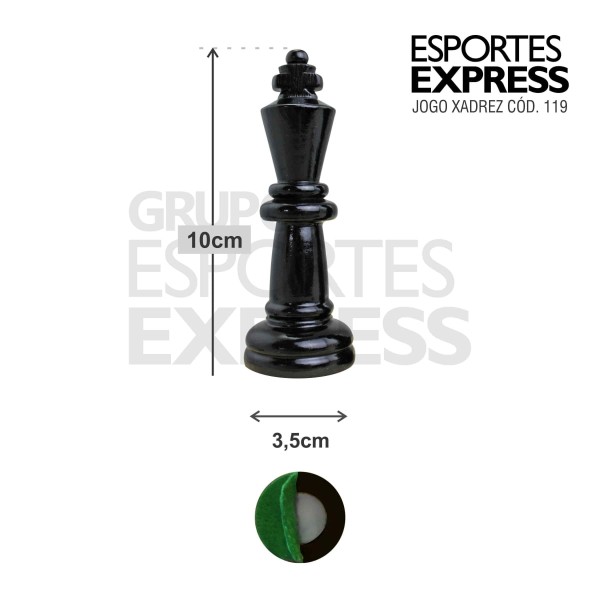 Encontraproduto.com.br - Peças Xadrez em Madeira Nobre Chumbada - Rei 10cm Cód.119