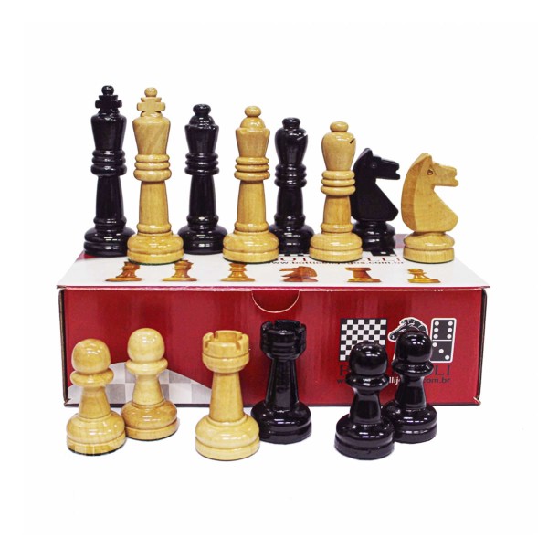 Encontraproduto.com.br - Peças Xadrez em Madeira Nobre Chumbada - Rei 10cm Cód.119