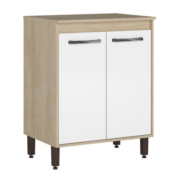 Encontraproduto.com.br - Balcão Delmarco Julia 70cm 2 Portas Patina Rustico Branco