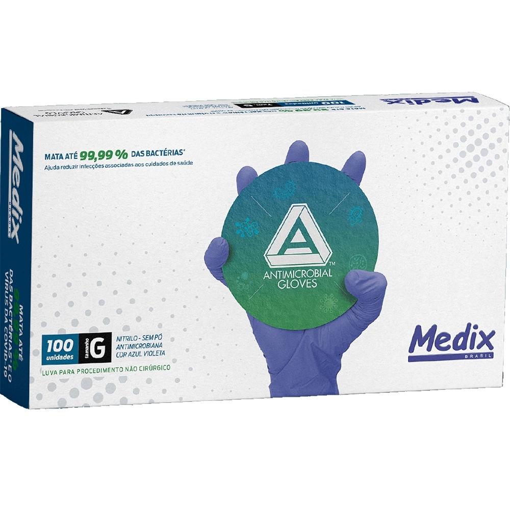 Encontraproduto.com.br - Luva para Procedimento Nitrilo Azul Violeta - Medix