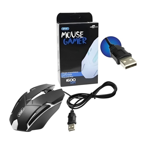 Encontraproduto.com.br - Mouse Gamer - 1600 DPI - Knup