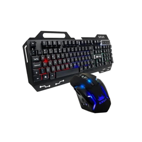 Encontraproduto.com.br - Kit Com Teclado E Mouse Gamer Com Iluminação Led Rgb Preto