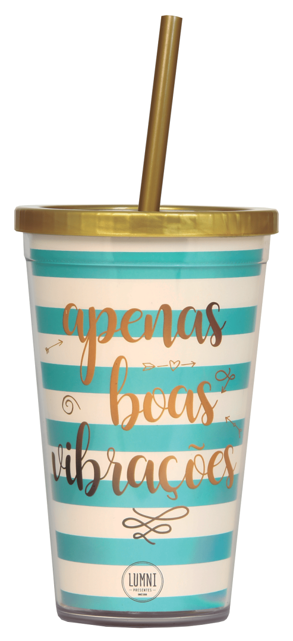 Copo Canudo 500 ML Duas camadas - Apenas Boas Vibrações