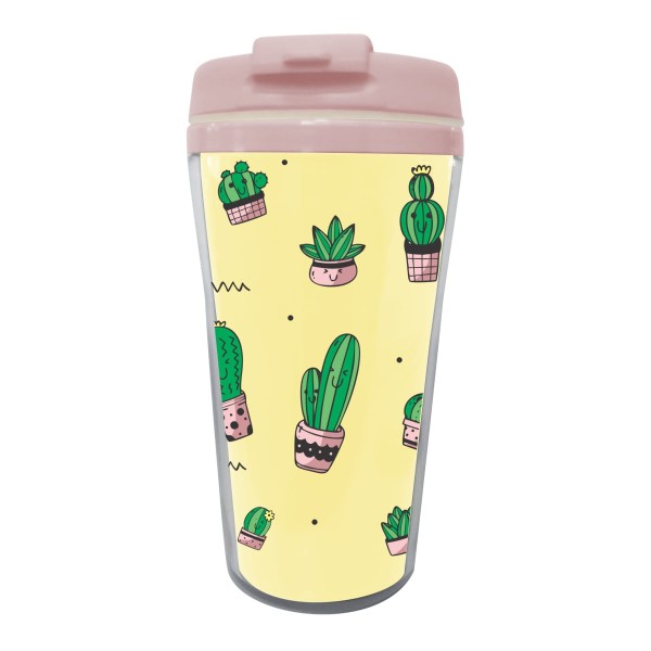Encontraproduto.com.br - Copo Termico 200 ML Duas camadas - Cactos sorridentes