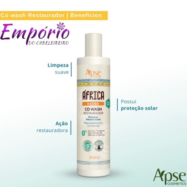 Encontraproduto.com.br - Co Wash Restaurador Apse Africa Baobá Todas Curvaturas 300ml