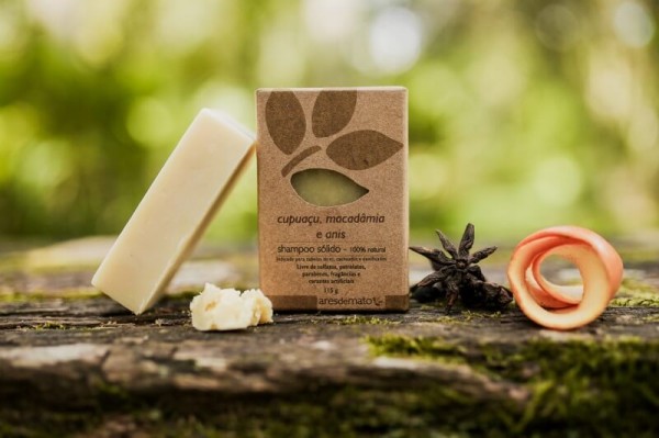 Encontraproduto.com.br - Shampoo em Barra Para Cabelos Secos, Cacheados e Danificados (Cupuaçu, Macadâmia e Anis) 115g - Ares de Mato