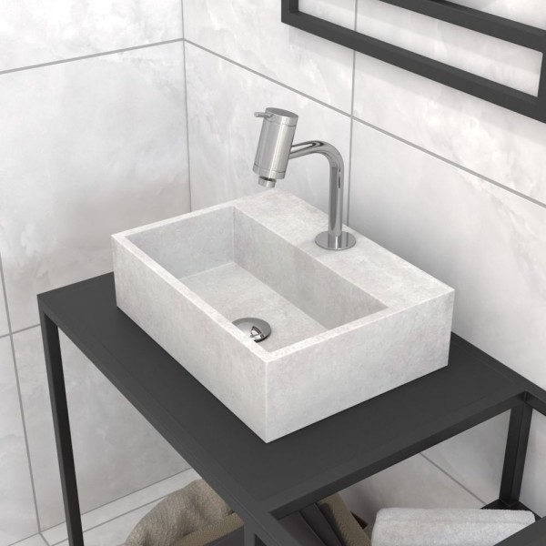 Encontraproduto.com.br - Cuba Para Banheiro Com Apoio Para Torneira Safira Newstone Venturi Concreto