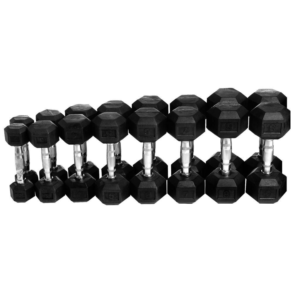 Kit Halteres Sextavado 10 Pares 1kg A 10kg - Ahead Sports