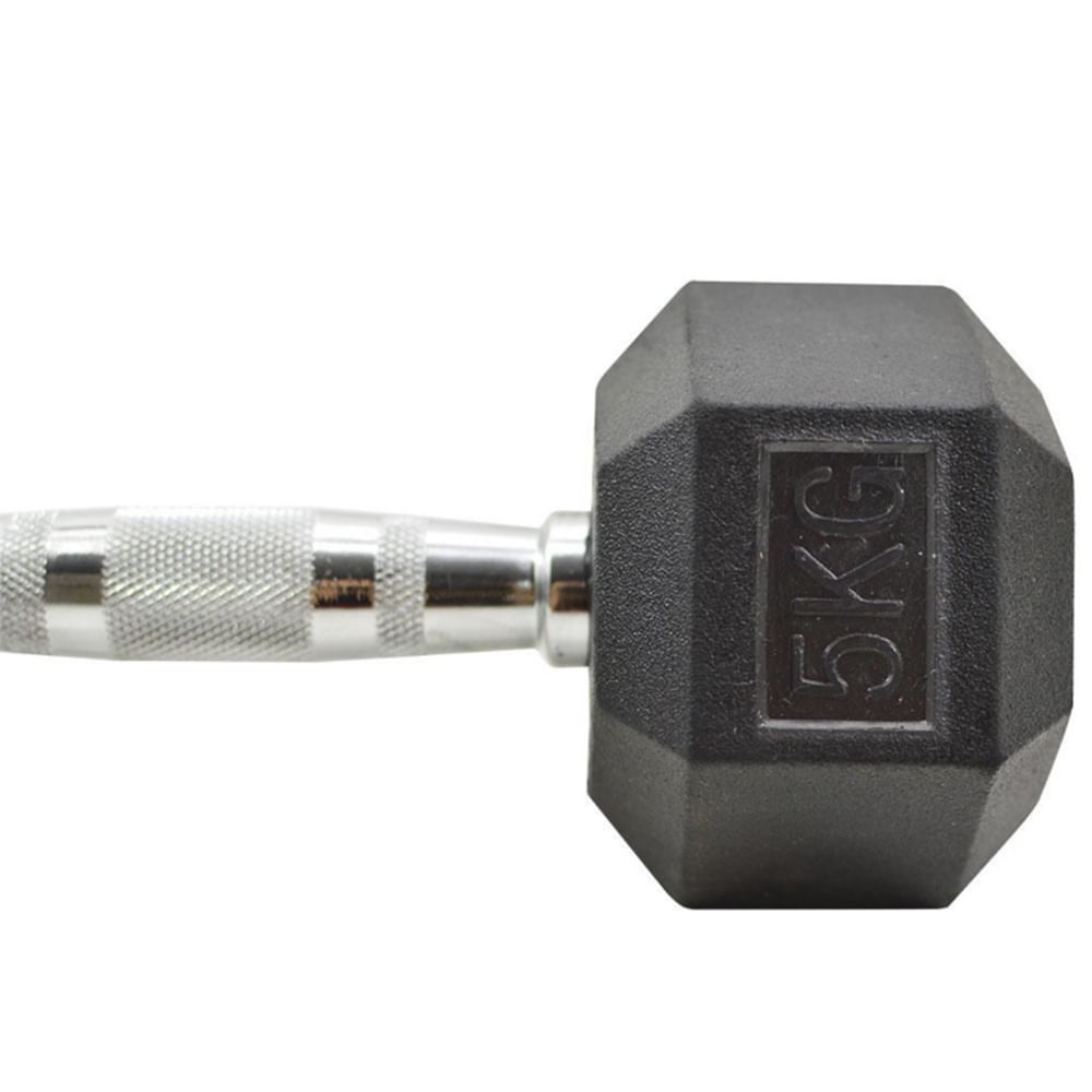 Encontraproduto.com.br - PAR DE HALTERES DUMBELL SEXTAVADO AHEAD SPORTS AS2102 5KG