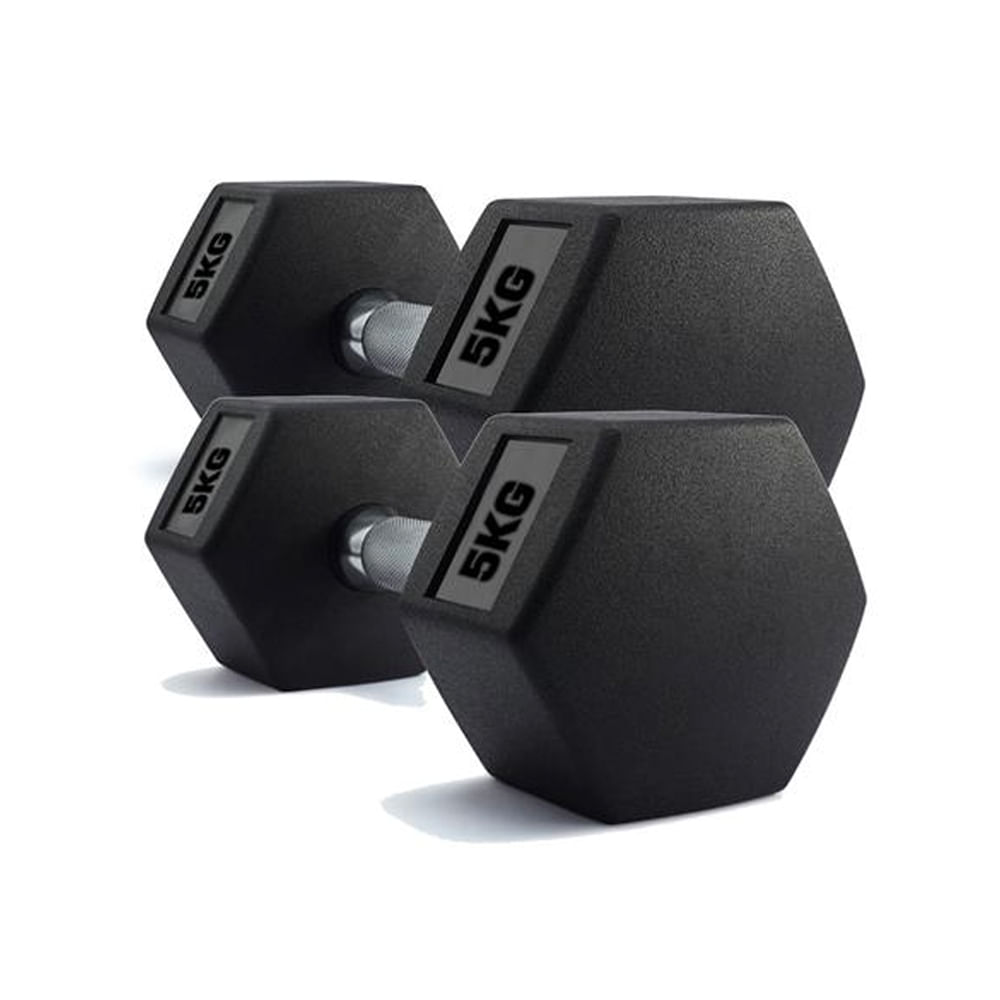 Encontraproduto.com.br - PAR DE HALTERES DUMBELL SEXTAVADO AHEAD SPORTS AS2102 5KG
