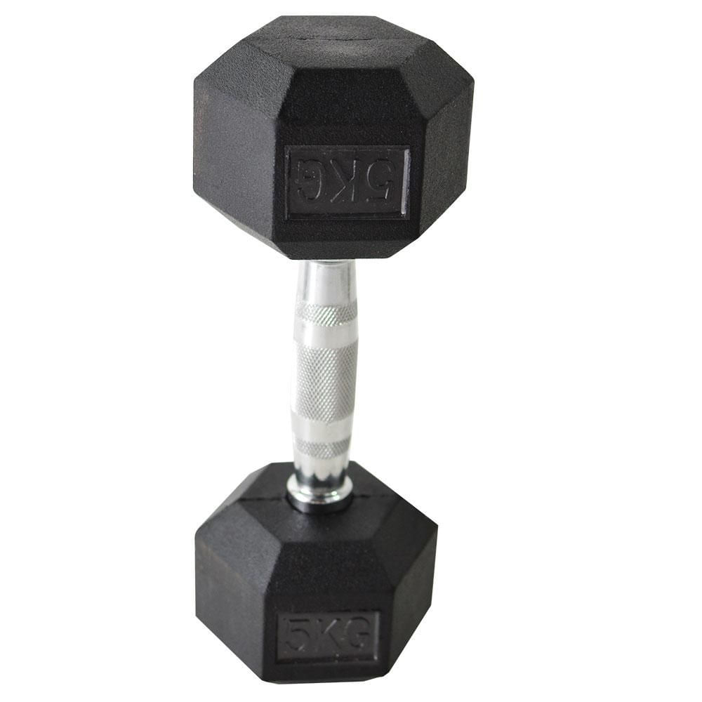 Encontraproduto.com.br - PAR DE HALTERES DUMBELL SEXTAVADO AHEAD SPORTS AS2102 5KG