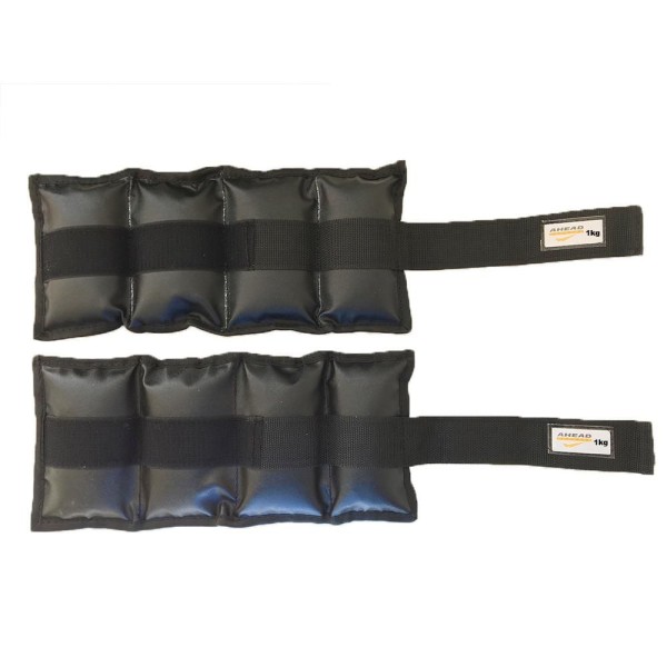 Encontraproduto.com.br - Kit Pares De Caneleiras (tornozeleiras) 6kg + 1kg Pretas