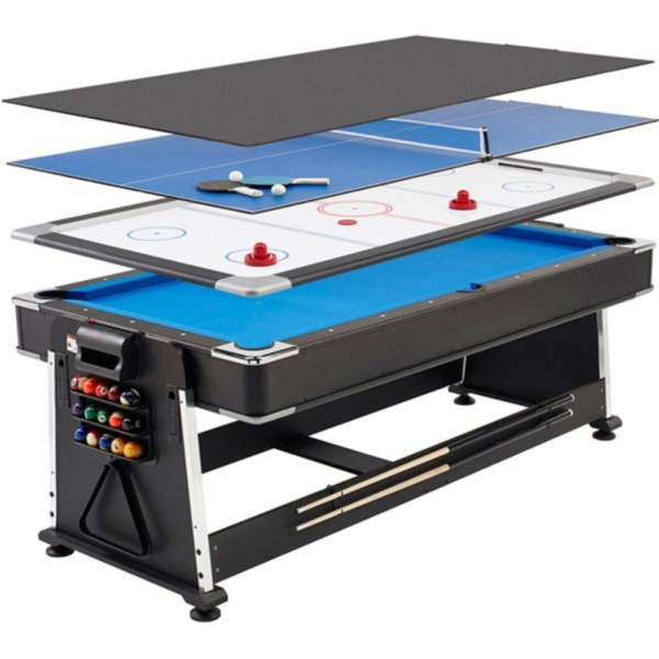 Encontraproduto.com.br - Mesa Multijogos 4 Em 1 Ping Pong Bilhar E Air Hockey Ahead Sports Preto