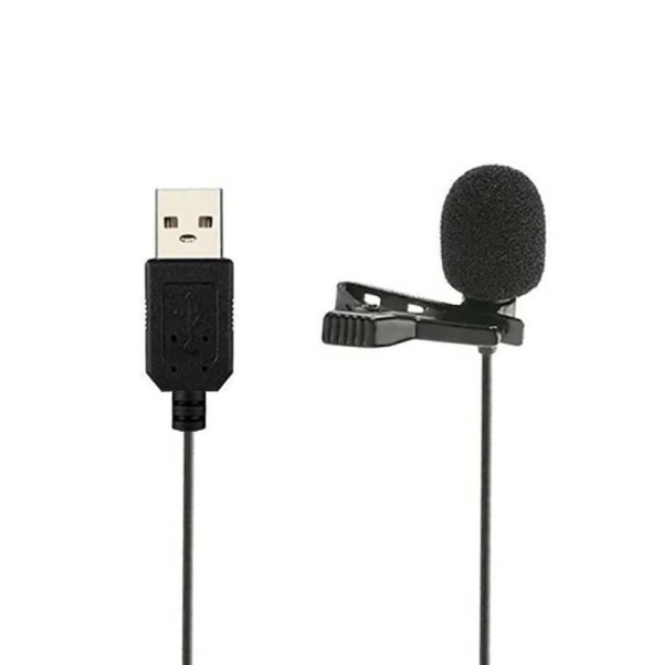 Encontraproduto.com.br - Microfone Lapela USB para Computador Youtuber Greika GK-ULM1 Cabo 3 Metros