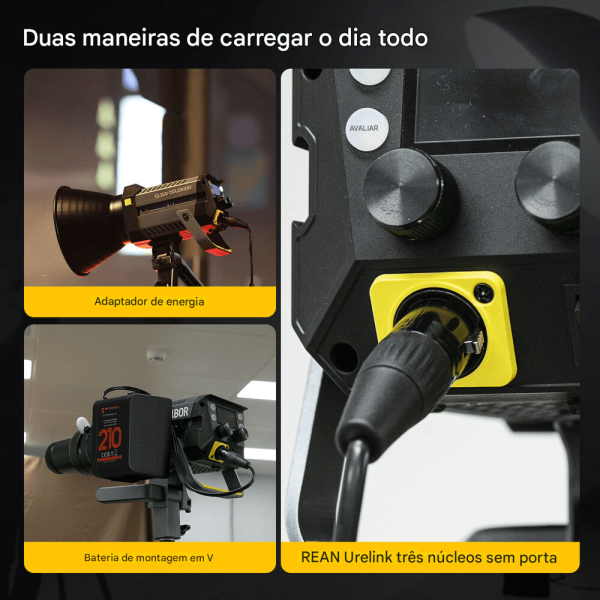 Encontraproduto.com.br - Iluminador LED Colbor CL220 Bi-Color COB 220W Monolight Luz Contínua Bowens (Bivolt)