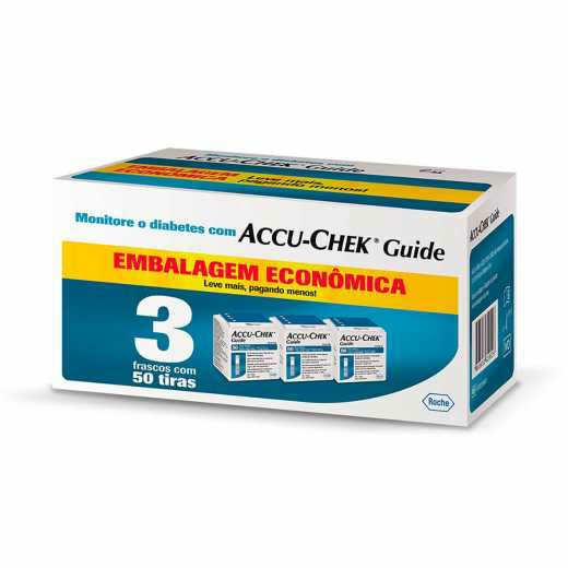 Encontraproduto.com.br - Controle de Glicemia Accu Chek Guide Econo 3 X 50 Tiras