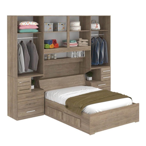 Encontraproduto.com.br - Dormitório De Casal Sem Cama 1223s Castanho