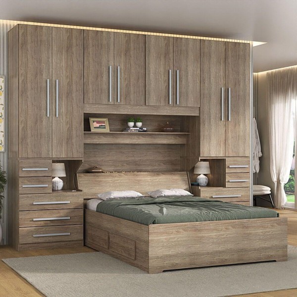 Encontraproduto.com.br - Dormitório Queen Size Sem Cama 1223s Castanho