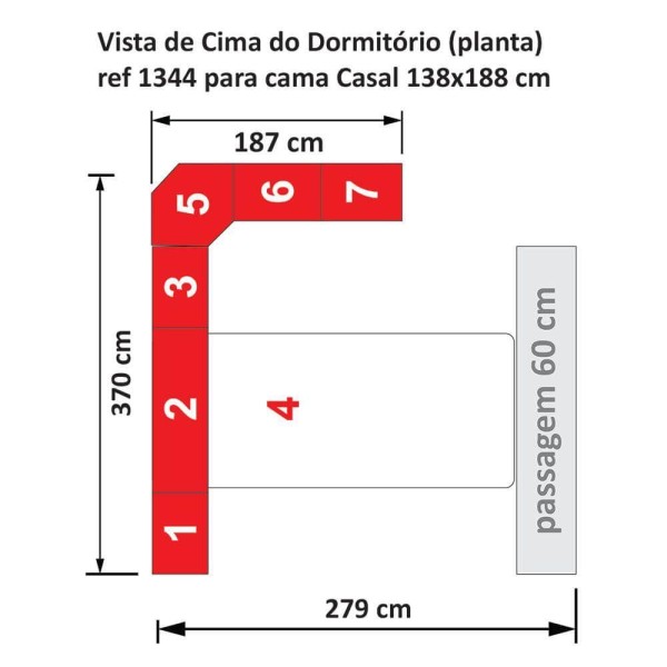 Encontraproduto.com.br - Dormitório Queen Size Sem Cama 1344s Carvalho Claro
