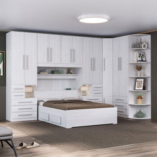 Encontraproduto.com.br - Dormitório Queen Size Sem Cama 1344s Carvalho Claro