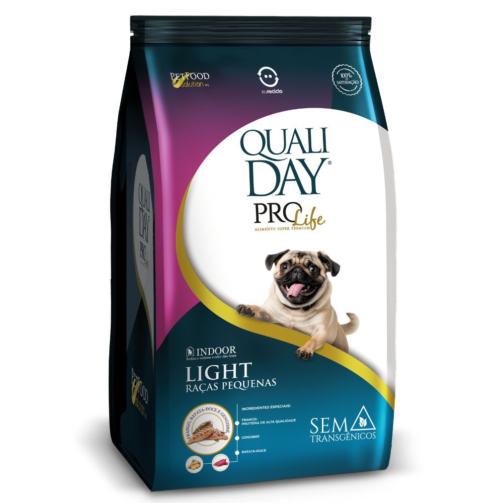 Encontraproduto.com.br - Ração Qualiday ProLife para Cães Adultos de Raças Pequenas Light 2,5kg