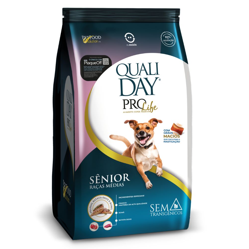 Encontraproduto.com.br - Ração Qualiday ProLife para Cães Sênior de Raças Médias 2,5kg